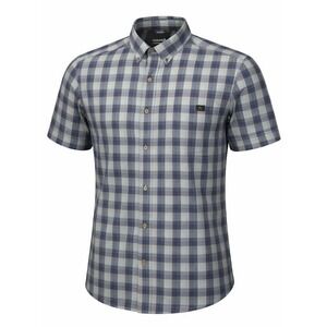 Solaris Plaid Green Blue Mens Shirt Size M Short Sleeve Button Up Casual Skater‎